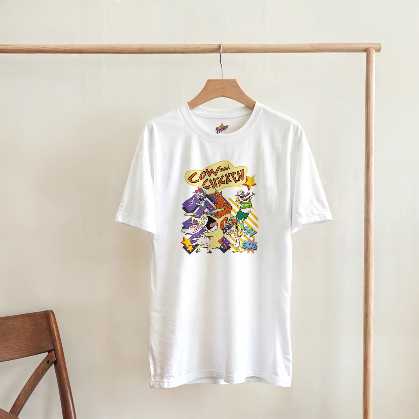 Cow and Chicken Retro Tv Show Unisex Graphic Tee