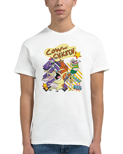 Cow and Chicken Retro Tv Show Unisex Graphic Tee